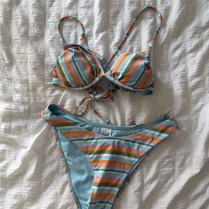 Striped Multicolor Bikini Set
